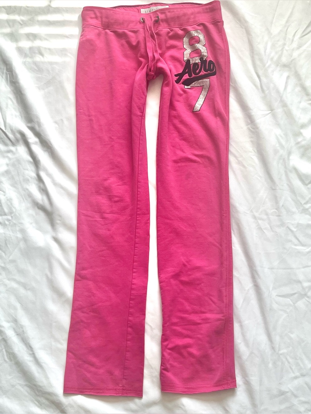 Aeropostale Hot Pink Sweatpants with Glitter Logo